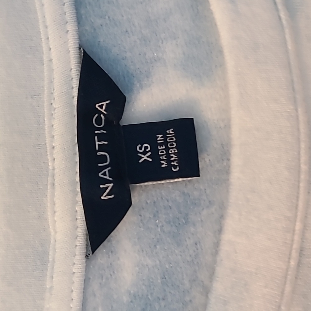 Nautica White & Blue Tie Dye Women's Sweatshirt Pullover Extra Small NWOT - Picture 3 of 6